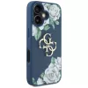 Guess Grained Roses Big 4G Logo Case voor Apple iPhone 16 - blauw