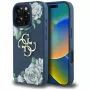 Guess Grained Roses Big 4G Logo hoesje voor iPhone 16 Pro Max, blauw