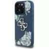 Guess Grained Roses Big 4G Logo hoesje voor iPhone 16 Pro Max, blauw
