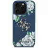 Guess Grained Roses Big 4G Logo hoesje voor iPhone 16 Pro Max, blauw