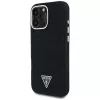 Guess Denim Triangle Logo MagSafe Case voor Apple iPhone 16 Pro, zwart