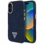 Guess Denim Triangle Logo MagSafe Case voor iPhone 16 blauw