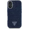 Guess Denim Triangle Logo MagSafe Case voor iPhone 16 blauw