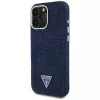 Guess Denim Triangle Logo MagSafe Case voor iPhone 16 Pro blauw