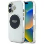 Guess IML Metal Colored Circle Classic Logo MagSafe Case voor iPhone 16 (zwart)