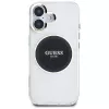 Guess IML Metal Colored Circle Classic Logo MagSafe Case voor iPhone 16 (zwart)