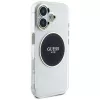 Guess IML Metal Colored Circle Classic Logo MagSafe Case voor iPhone 16 (zwart)