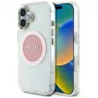Guess IML Metal Colored Circle Classic Logo MagSafe Case voor iPhone 16 (roze)