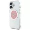Guess IML Metal Colored Circle Classic Logo MagSafe Case voor iPhone 16 (roze)