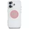 Guess IML Metal Colored Circle Classic Logo MagSafe Case voor iPhone 16 (roze)