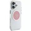 Guess IML Metal Colored Circle Classic Logo MagSafe Case voor iPhone 16 (roze)