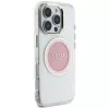 Guess IML Metal Colored Circle Classic Logo MagSafe Case voor iPhone 16 Pro (roze)