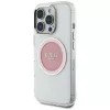 Guess IML Metal Colored Circle Classic Logo MagSafe Case voor iPhone 16 Pro Max (roze)