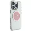 Guess IML Metal Colored Circle Classic Logo MagSafe Case voor iPhone 16 Pro Max (roze)