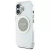 Guess IML Metal Colored Circle Classic Logo MagSafe Case voor iPhone 16 (grijs)