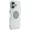 Guess IML Metal Colored Circle Classic Logo MagSafe Case voor iPhone 16 (grijs)