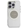 Guess IML Metal Colored Circle Classic Logo MagSafe Case voor iPhone 16 Pro (grijs)