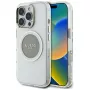 Guess IML Metal Colored Circle Classic Logo MagSafe Case voor iPhone 16 Pro Max (grijs)