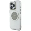 Guess IML Metal Colored Circle Classic Logo MagSafe Case voor iPhone 16 Pro Max (grijs)