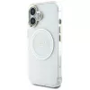 Guess IML Metal Colored Circle Classic Logo MagSafe Case voor iPhone 16 (wit)