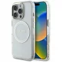 Guess IML Metal Colored Circle Classic Logo MagSafe Case voor iPhone 16 Pro (wit)