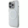 Guess IML Metal Colored Circle Classic Logo MagSafe Case voor iPhone 16 Pro (wit)