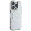 Guess IML Metal Colored Circle Classic Logo MagSafe Case voor iPhone 16 Pro (wit)