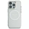Guess IML Metal Colored Circle Classic Logo MagSafe Case voor iPhone 16 Pro Max (wit)