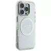 Guess IML Metal Colored Circle Classic Logo MagSafe Case voor iPhone 16 Pro Max (wit)