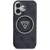 Guess IML Metal Glitter 4G Circle Triangle MagSafe Case voor Apple iPhone 16 (zwart)