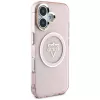 Guess IML Metal Mountain Logo MagSafe Case voor Apple iPhone 16 (roze)