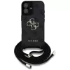 Guess 4G Big Logo Cord Strap Crossbody Case voor iPhone 16, zwart