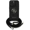 Guess 4G Big Logo Cord Strap Crossbody Case voor iPhone 16 Pro (zwart)