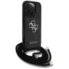 Guess 4G Big Logo Cord Strap Crossbody Case voor iPhone 16 Pro Max - zwart