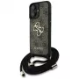 Guess 4G Big Logo Cord Strap Crossbody Case voor iPhone 16 bruin