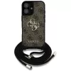 Guess 4G Big Logo Cord Strap Crossbody Case voor iPhone 16 Plus - bruin