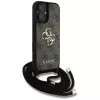 Guess 4G Big Logo Cord Strap Crossbody Case voor iPhone 16 Plus - bruin