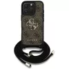 Guess 4G Big Logo Cord Strap Crossbody Case voor Apple iPhone 16 Pro - bruin