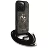 Guess 4G Big Logo Cord Strap Crossbody Case voor Apple iPhone 16 Pro - bruin