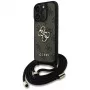 Guess 4G Big Logo Cord Strap Crossbody Case voor iPhone 16 Pro Max (bruin)