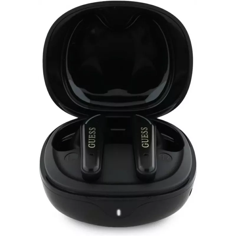 Guess Flat Classic Logo Electroplated TWS Earbuds met oplaadcase (zwart)
