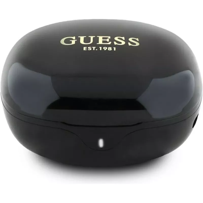 Guess Flat Classic Logo Electroplated TWS Earbuds met oplaadcase (zwart)