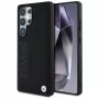 BMW Leather Big Wordmark Case voor Samsung Galaxy S25 Ultra zwart