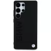 BMW Leather Big Wordmark Case voor Samsung Galaxy S25 Ultra zwart