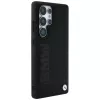 BMW Leather Big Wordmark Case voor Samsung Galaxy S25 Ultra zwart