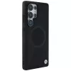 BMW Leder-Halbtextur-MagSafe-Case voor Samsung Galaxy S25 Ultra zwart