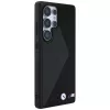 BMW Leder Oversized Stripes MagSafe Case voor Samsung Galaxy S25 Ultra zwart