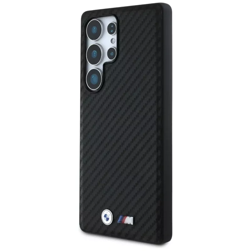 BMW Leather Carbon MagSafe Case voor Samsung Galaxy S25 Ultra zwart