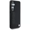 BMW Leather Big Wordmark Case voor Samsung Galaxy S25+ zwart