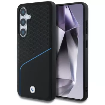 BMW Leder-TEXTURED en Glatt MagSafe Case voor Samsung Galaxy S25 zwart